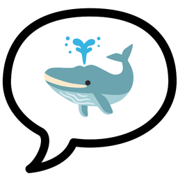 spouting whale and speech balloon