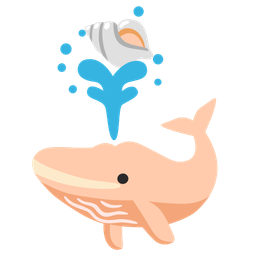 spouting whale and spiral shell