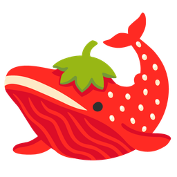 spouting whale and strawberry