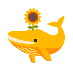 spouting whale and sunflower