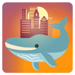 spouting whale and sunset