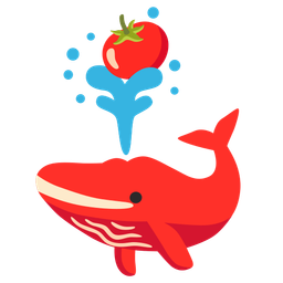 spouting whale and tomato