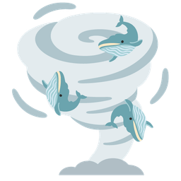 spouting whale and tornado