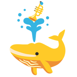 spouting whale and trumpet