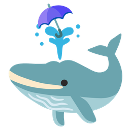 spouting whale and umbrella
