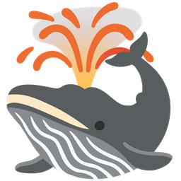 spouting whale and volcano
