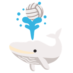 spouting whale and volleyball
