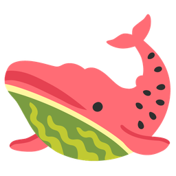 spouting whale and watermelon