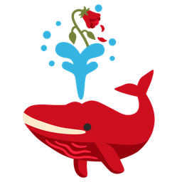 spouting whale and wilted flower