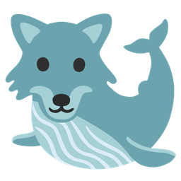 spouting whale and wolf