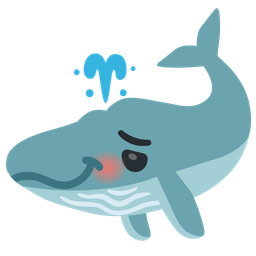 Spouting whale and Woozy face