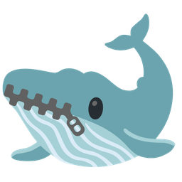 spouting whale and zipper-mouth face