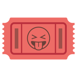 squinting face with tongue and admission tickets