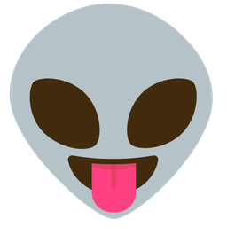 squinting face with tongue and alien