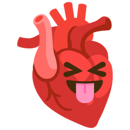 squinting face with tongue and anatomical heart