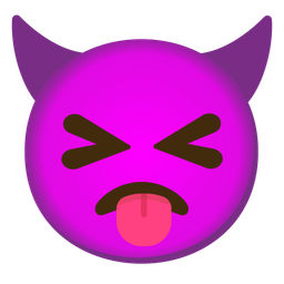 squinting face with tongue and angry face with horns