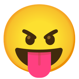 squinting face with tongue and angry face
