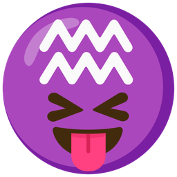 squinting face with tongue and Aquarius