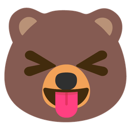 squinting face with tongue and bear