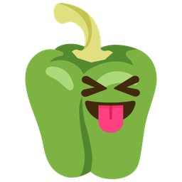 squinting face with tongue and bell pepper