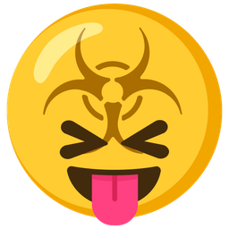 squinting face with tongue and biohazard