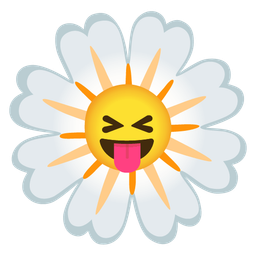 squinting face with tongue and blossom