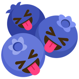 squinting face with tongue and blueberries