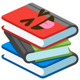 squinting face with tongue and books