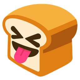 squinting face with tongue and bread