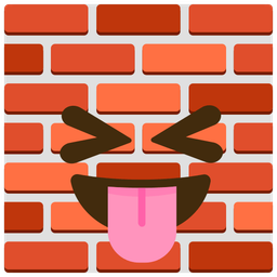 squinting face with tongue and brick
