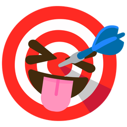 squinting face with tongue and bullseye