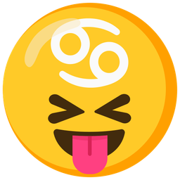 squinting face with tongue and Cancer