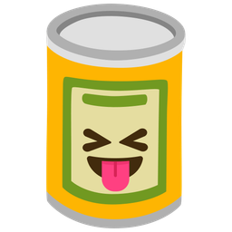 squinting face with tongue and canned food