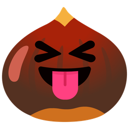 squinting face with tongue and chestnut