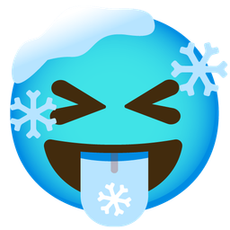 squinting face with tongue and cold face