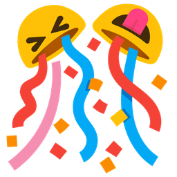 squinting face with tongue and confetti ball