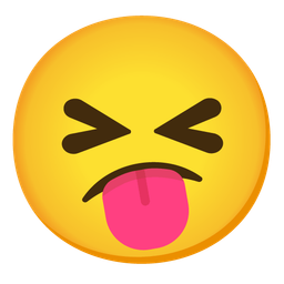 squinting face with tongue and confused face