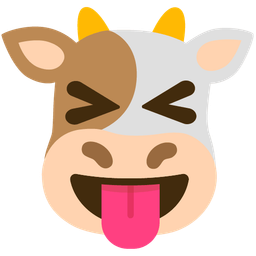 squinting face with tongue and cow face