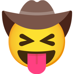 squinting face with tongue and cowboy hat face
