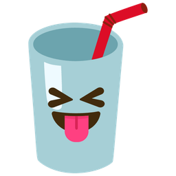 squinting face with tongue and cup with straw