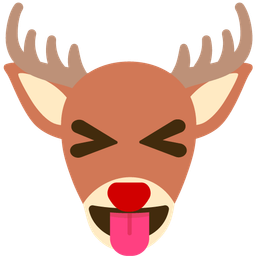 squinting face with tongue and deer