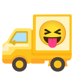 squinting face with tongue and delivery truck