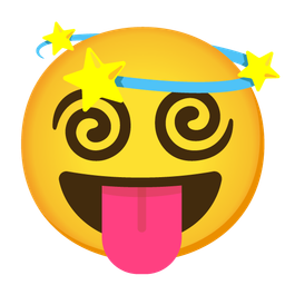 squinting face with tongue and dizzy