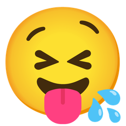 squinting face with tongue and drooling face