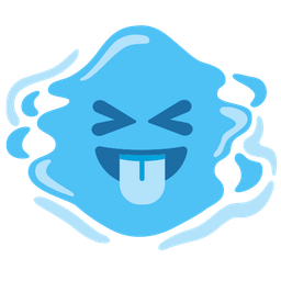 squinting face with tongue and droplet