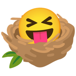 squinting face with tongue and empty nest