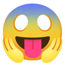 squinting face with tongue and face screaming in fear