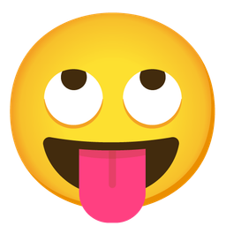 squinting face with tongue and face with rolling eyes