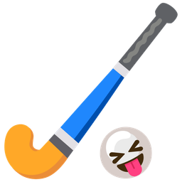 squinting face with tongue and field hockey