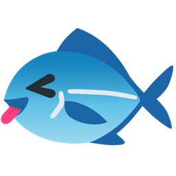 squinting face with tongue and fish
